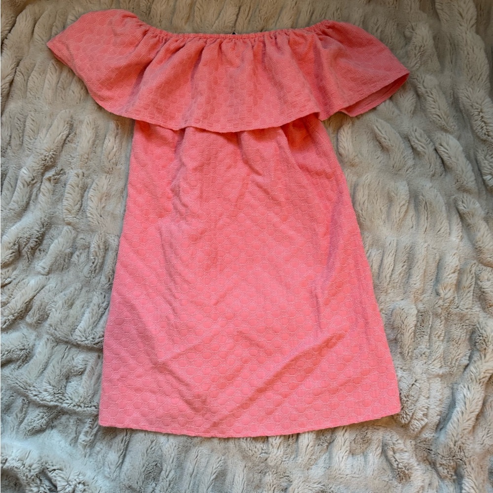 Cupcakes & Cashmere Coral Off the shoulder Dress